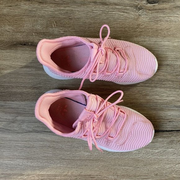 Adidas Originals Tubular Shadow Pink White Girl’s Sneakers Shoes B37125 Size 3 - Picture 2 of 9